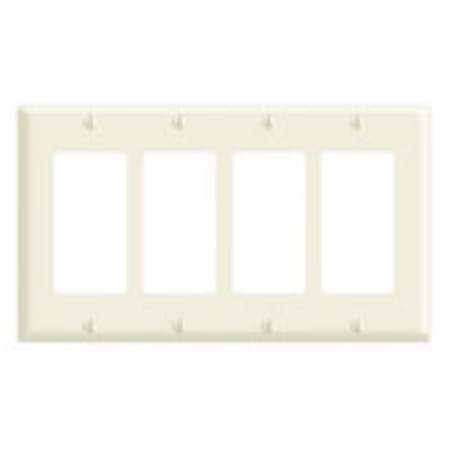 LEVITON Decora 4 Gang Wall Plate 80412-NI